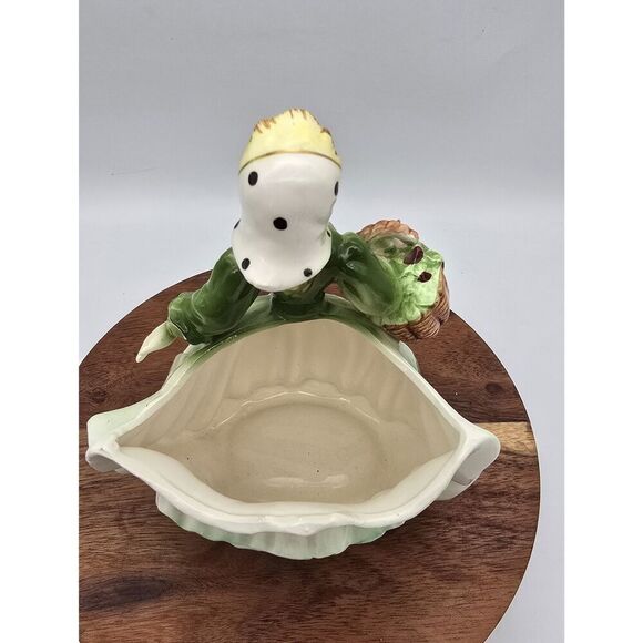 Vintage Lady Planter Green Dress Ceramic Figurine ~ Cottage Mothers Day - Picture 7 of 16